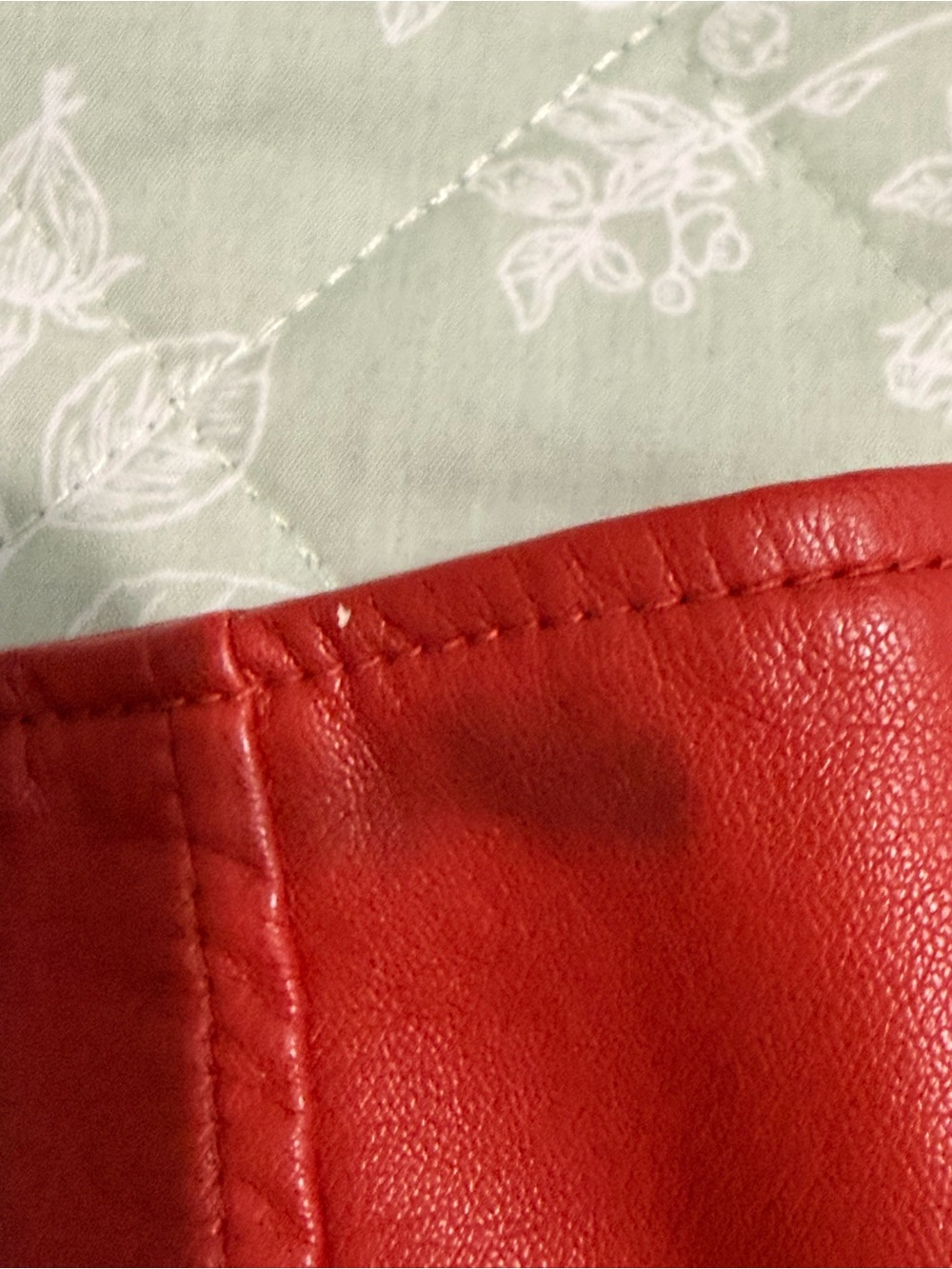 Free People Red Faux Leather Zip Mini Skirt - Picture 6 of 9